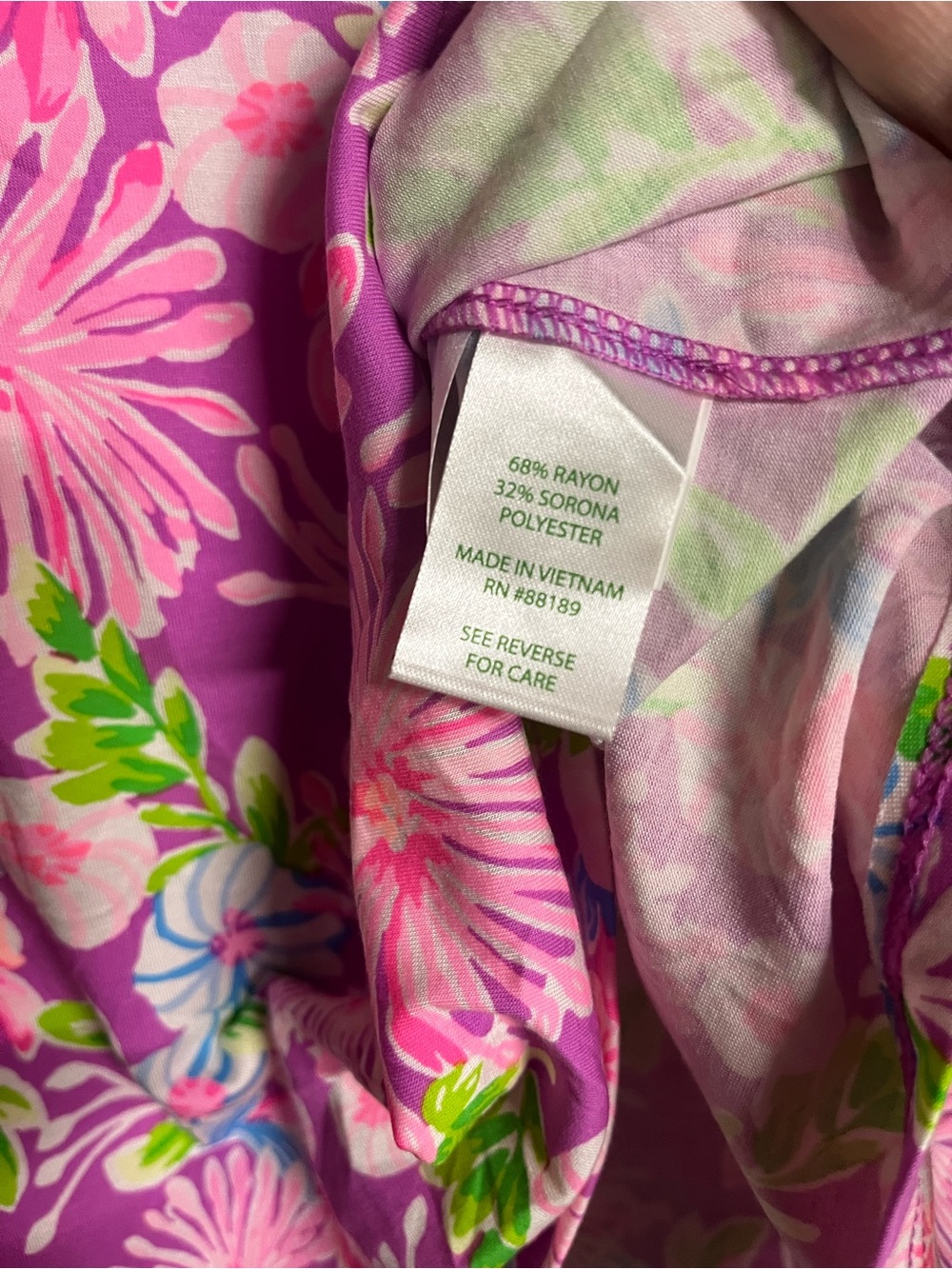 Lilly Pulitzer Luxletics Pink Floral UPF High-Neck Tank - Picture 5 of 6